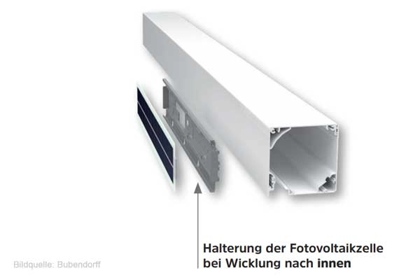 IDZIP HALTERUNG SOLARZELLE WICKLUNG INNEN: IDzip Solar Senkrechtmarkise mit Laufschienen Abb.: idzip-halterung-solarzelle-wicklung-innen.jpg