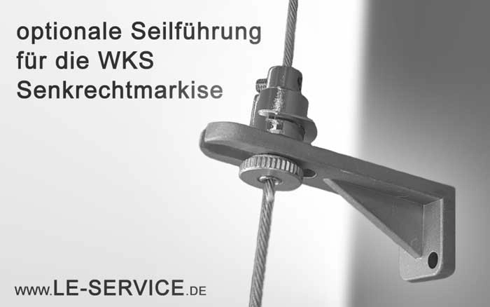 OPTION SEILFUEHRUNG HALTER: Senkrechtmarkise Vertikalmarkise senkrechter Sichtschutz Abb.: option-seilfuehrung-halter.jpg
