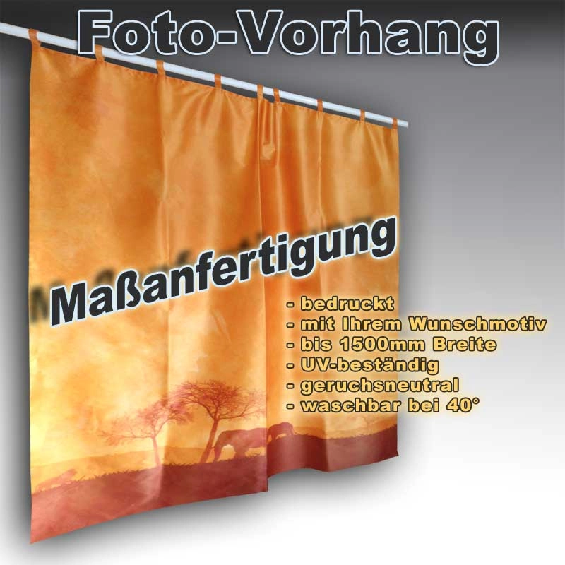Foto Vorhang mit Schlaufen bedruckt mit Wunschmotiv Fotodruck Abbildung 3 für Foto-Vorhang mit Schlaufen bedruckt mit Wunschmotiv - Fotodruck
