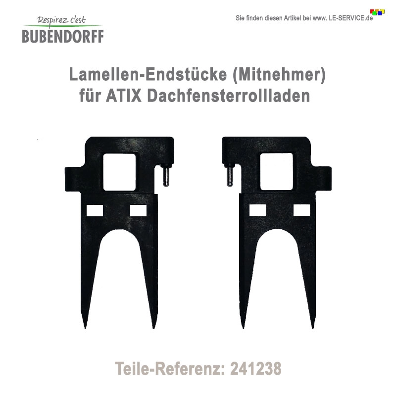 Bubendorff 50 Lamellen-Endstücke ATIX Rollladen - Ref 241238: Kunststoff Endstücke für Bubendorff Dachfensterrollladen ATIX 50er Pack | Teilereferenz 241238