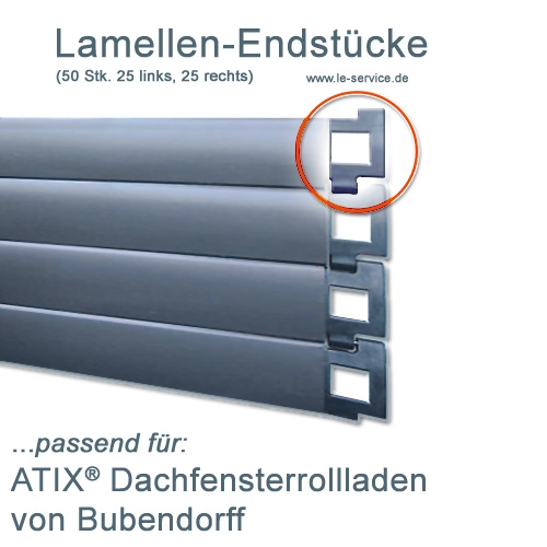 50 Lamellen Endst cke ATIX Rollladen Ref 241238 Abbildung 1 für 50 Lamellen-Endstücke ATIX Rollladen - Ref 241238