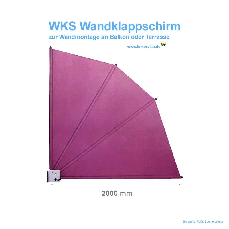 Abb.: Wandklappschirm 2000 mm (2 m x 2 m)