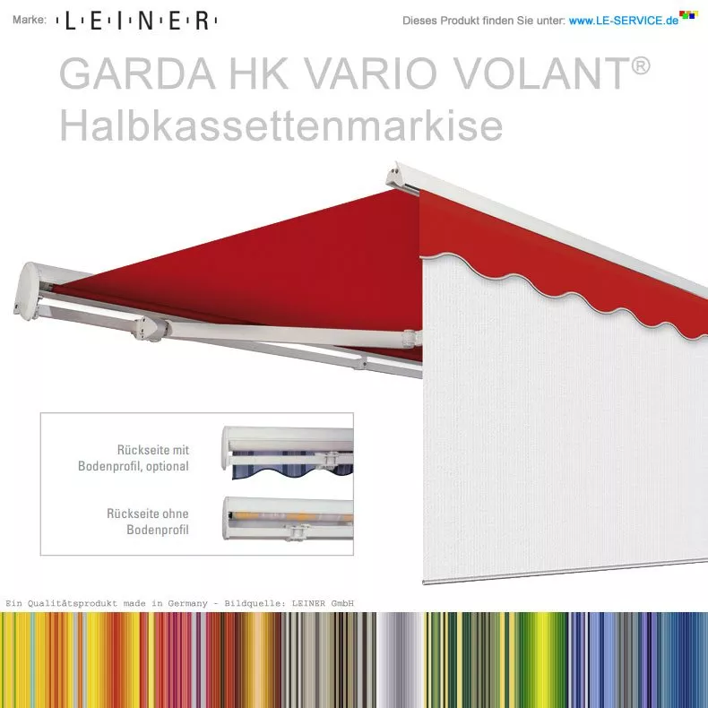 LEINER GARDA HK VARIO VOLANT® - Halbkassette mit ausfahrbarem Volant: 