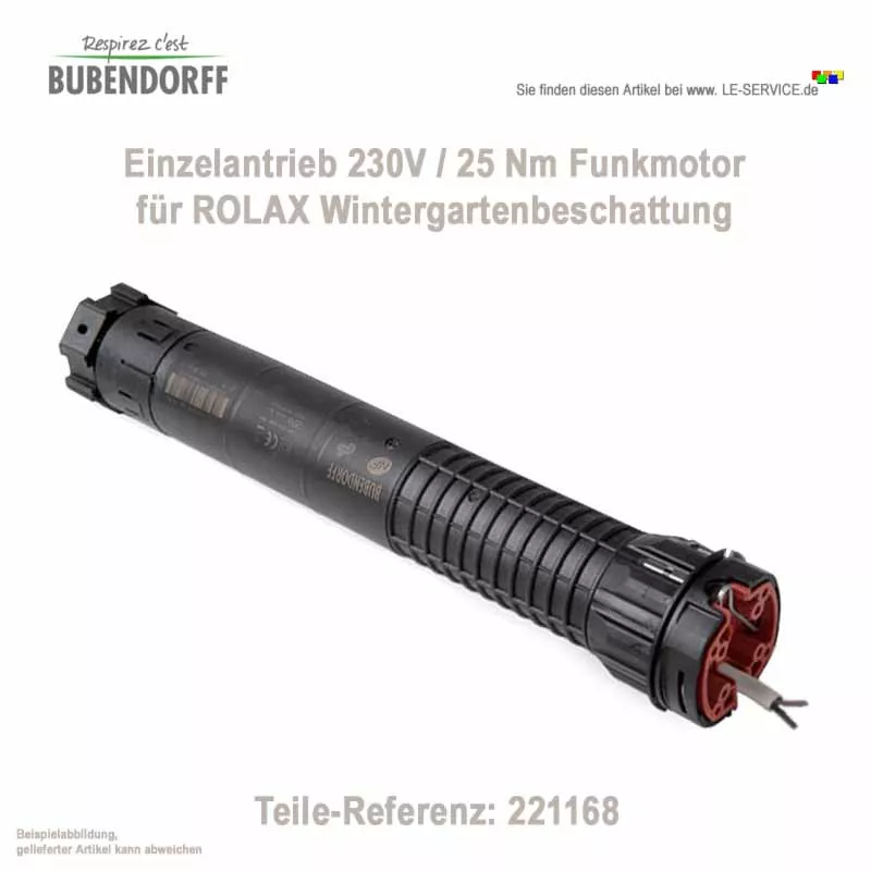 Abb.: Einzelantrieb 221168 Funkmotor links für ROLAX Beschattung ab Bj 2006