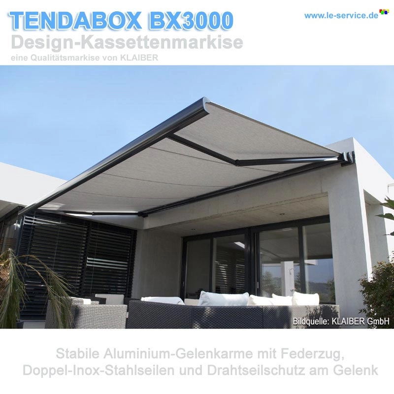 TENDABOX BX3000 Design Kassettenmarkise mit Elektroantrieb Abbildung 1 für TENDABOX BX3000 Design-Kassettenmarkise mit Elektroantrieb