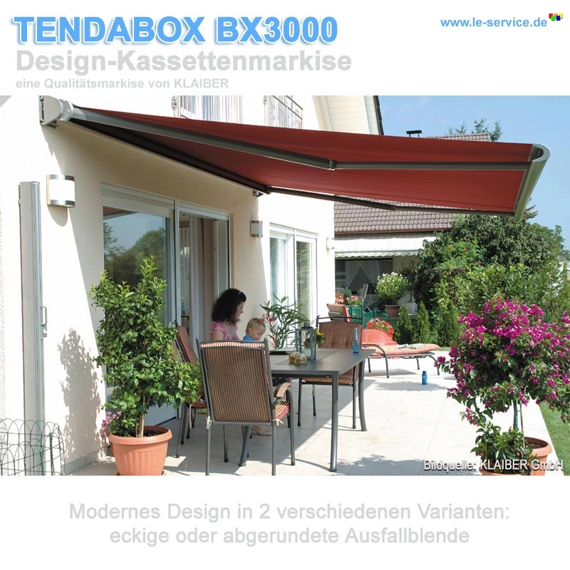 TENDABOX BX3000 Design Kassettenmarkise mit Elektroantrieb Abbildung 4 für TENDABOX BX3000 Design-Kassettenmarkise mit Elektroantrieb