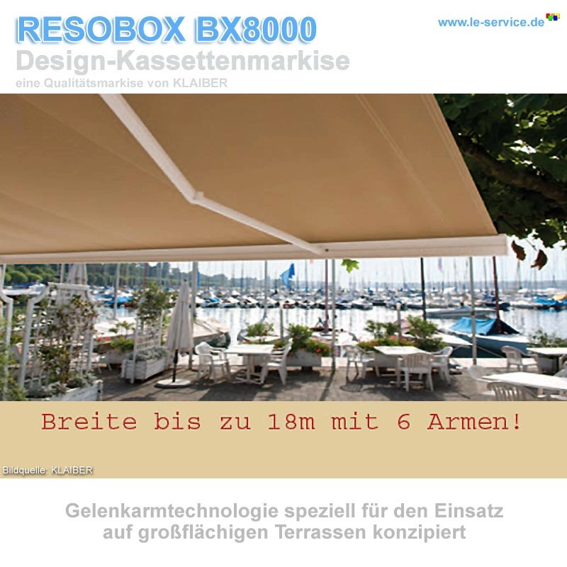 RESOBOX BX8000 Kassettenmarkise bis Breite 18m Abbildung 1 für RESOBOX BX8000 Kassettenmarkise bis Breite 18m