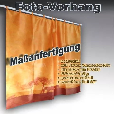 rollo-rollo.de Foto-Vorhang mit Schlaufen bedruckt mit Wunschmotiv - Fotodruck - Detailansicht 3 rollo-rollo.de Foto-Vorhang mit Schlaufen bedruckt mit Wunschmotiv - Fotodruck - Detailansicht 3