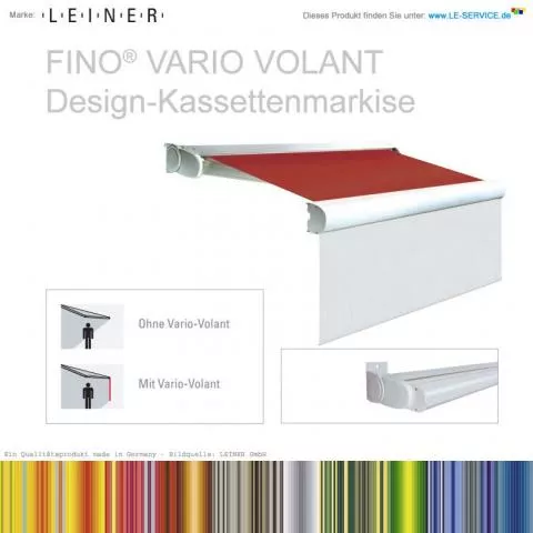 Abb.: FINO VARIO VOLANT® - Kassettenmarkise mit ausfahrbarem Volant Artikelbild FINO VARIO VOLANT® - Kassettenmarkise mit ausfahrbarem Volant