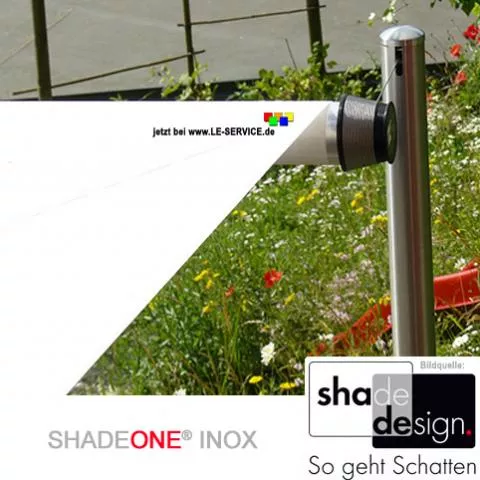 SHADESIGN SHADEONE® INOX Sonnensegel mit Säulen aus Edelstahl - Twister-Segel - Detailansicht 5 SHADESIGN SHADEONE® INOX Sonnensegel mit Säulen aus Edelstahl - Twister-Segel - Detailansicht 5