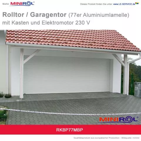 Minirol Rolltor und Garagentor BP 77 Aluminium mit Kasten und Elektromotor 230 V - Detailansicht 1 Minirol Rolltor und Garagentor BP 77 Aluminium mit Kasten und Elektromotor 230 V - Detailansicht 1
