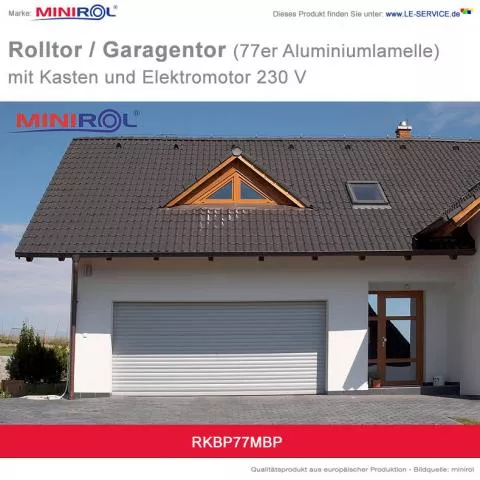 Minirol Rolltor und Garagentor BP 77 Aluminium mit Kasten und Elektromotor 230 V - Detailansicht 2 Minirol Rolltor und Garagentor BP 77 Aluminium mit Kasten und Elektromotor 230 V - Detailansicht 2