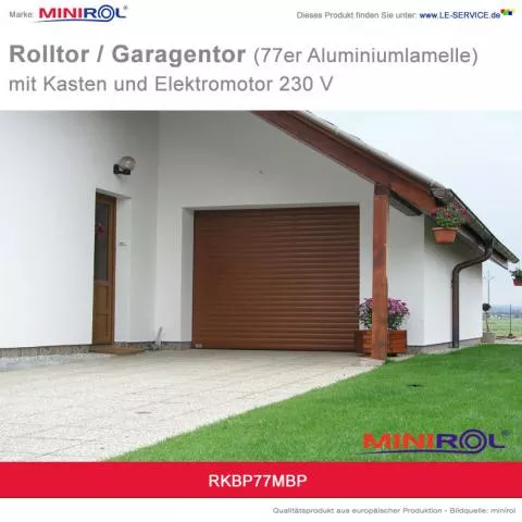 Minirol Rolltor und Garagentor BP 77 Aluminium mit Kasten und Elektromotor 230 V - Detailansicht 3 Minirol Rolltor und Garagentor BP 77 Aluminium mit Kasten und Elektromotor 230 V - Detailansicht 3