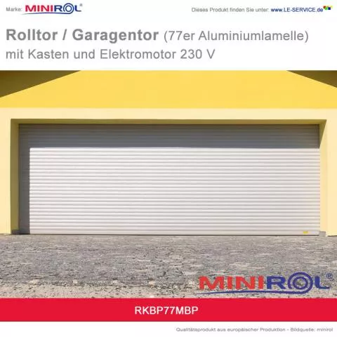 Minirol Rolltor und Garagentor BP 77 Aluminium mit Kasten und Elektromotor 230 V - Detailansicht 4 Minirol Rolltor und Garagentor BP 77 Aluminium mit Kasten und Elektromotor 230 V - Detailansicht 4