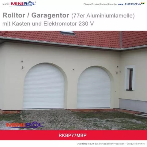 Minirol Rolltor und Garagentor BP 77 Aluminium mit Kasten und Elektromotor 230 V - Detailansicht 5 Minirol Rolltor und Garagentor BP 77 Aluminium mit Kasten und Elektromotor 230 V - Detailansicht 5