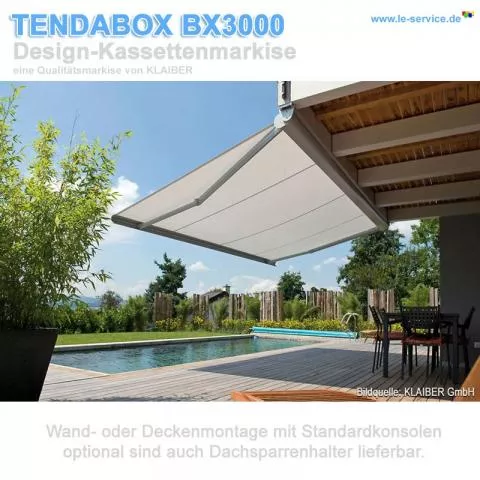 KLAIBER TENDABOX BX3000 Design-Kassettenmarkise mit Elektroantrieb - Detailansicht 3 KLAIBER TENDABOX BX3000 Design-Kassettenmarkise mit Elektroantrieb - Detailansicht 3