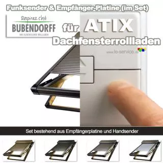Funksender (FB) + Platine ATIX® Dachfenster-Rollladen Funksender + Steuerplatine fü...