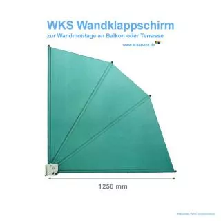 Wandklappschirm 1250 mm (1,25 x 1,25 m) Wandklappschirm / Seitenschutz...