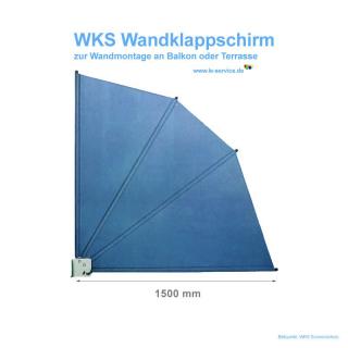 WKS Wandklappschirm 1500 mm (1,5 x 1,5 m) Wandklappschirm 1,5m x 1,5m als Sichtschutz an Balkon oder Terrasse. Stabil, langlebig und in vielen Farben WKS Wandklappschirm 1500 mm (1,5 x 1,5 m) Wandklappschirm 1,5m x 1,5m als Sichtschutz an Balkon oder Terrasse. Stabil, langlebig und in vielen Farben