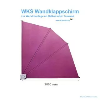Wandklappschirm 2000 mm (2 m x 2 m) Wandklappschirm / Seitenschutz...