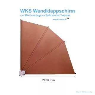Wandklappschirm 2250 mm (2,25 x 2,25 m) Wandklappschirm / Seitenschutz...