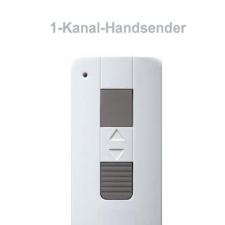 Zusätzlicher 1-Kanal-Handsender für KOMPAKT-Rollladen 1-Kanal-Funksender als zusätzlicher Handsender für die KOMPAKT Rollladen. Zusätzlicher 1-Kanal-Handsender für KOMPAKT-Rollladen 1-Kanal-Funksender als zusätzlicher Handsender für die KOMPAKT Rollladen.