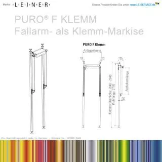 PURO® F KLEMM - offene Fallarmmarkise LEINER PURO® F KLEMM - offene...