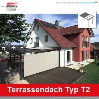WAREMA Terrassendach T2 Aluminium mit außenliegender Dach-Beschattung WAREMA Terrassendach T2 Alumin...