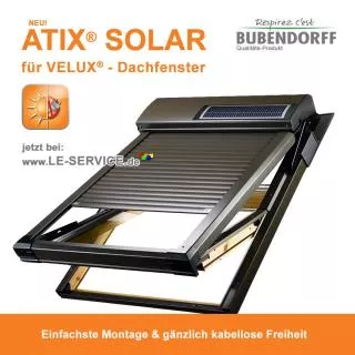 Einzelstück Dachfensterrollladen ATIX SOLAR VELUX® GGL FK06 Mod. 2014