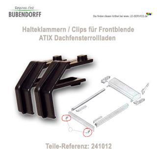 Bubendorff 1 Paar Halteklammern Front ATIX Rollladen - Ref 241012 Halteklammern Front für Bubendorff Dachfensterrollladen ATIX - paarweise | Teilereferenz 241012  Bubendorff 1 Paar Halteklammern Front ATIX Rollladen - Ref 241012 Halteklammern Front für Bubendorff Dachfensterrollladen ATIX - paarweise | Teilereferenz 241012