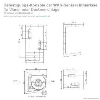 Artikelbild Kombikonsole für WKS Senkrechtmarkise zur Wand oder Deckenmontage