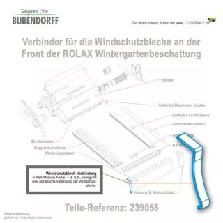 Verbinder für Windschutzblech ROLAX Beschattung - Ref 239056 Verbinder für das Windschutzb...
