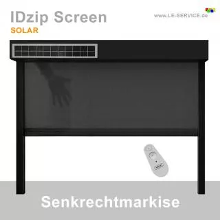 IDzip Solar Senkrechtmarkise mit Laufschienen
