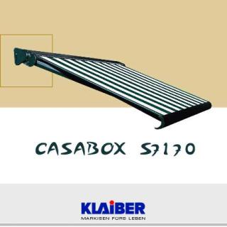 KLAIBER CASABOX S7170 kompakte Kassettenmarkise  Die Markise CASABOX S7170 wird nicht mehr hergestellt, das Nachfolgemodell BX2000 finden Sie hier bei uns. KLAIBER CASABOX S7170 kompakte Kassettenmarkise  Die Markise CASABOX S7170 wird nicht mehr hergestellt, das Nachfolgemodell BX2000 finden Sie hier bei uns.