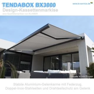 Abb. 1: TENDABOX BX3000 Design-Kassettenmarkise mit Elektroantrieb Artikelbild: 1: TENDABOX BX3000 Design-Kassettenmarkise mit Elektroantrieb