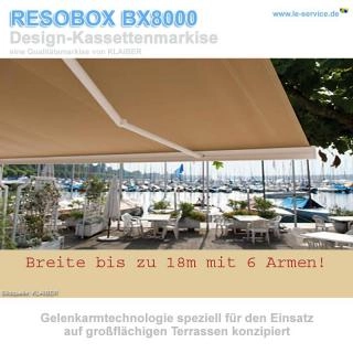 Abb. 1: RESOBOX BX8000 Kassettenmarkise bis Breite 18m Artikelbild: 1: RESOBOX BX8000 Kassettenmarkise bis Breite 18m