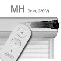 auswählen: 
Typ MH Hybrid-Funkmotor 230V mit FB - Anschluss links von innen (Elektronischer Hybridmotor mit Akku für 230 V-Anschluss, Funk mit Fernbedienung, Bubendorff Protokoll - Motorseite/Anschluß links (von innen gesehen) - für OR Lamelle geeignet ✔)