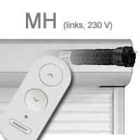 Typ MH Hybrid-Funkmotor 230V mit FB - Anschluss links von innen