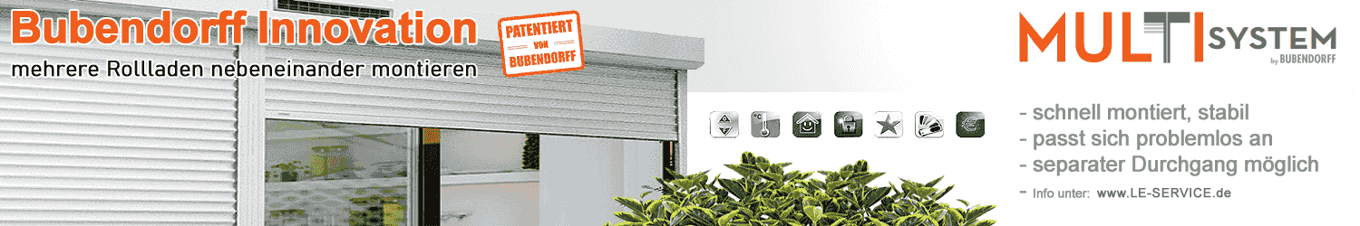 MULTIsystem von Bubendorff zur Montage mehrere Rollladen nebeneinander