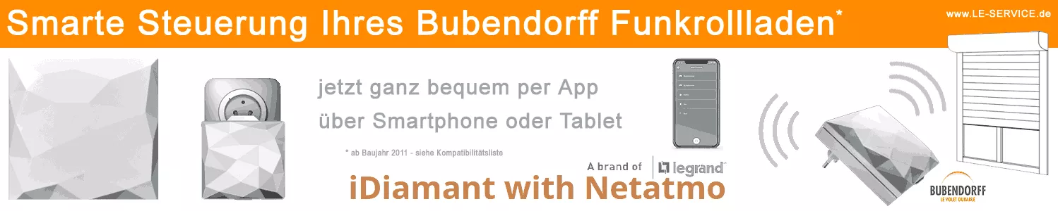 iDiamant Funksteuerung für Bubendorff Rollladen iDiamant with Netatmo für Bubendorff Funkrollladen