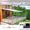 SHADEONE® BASIC mit vezinkten Stahlsäulen Twister-Segel bis 4x4 m